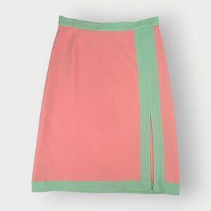 Vtg Y2K Michael Kors 2000 Spring Runway Skirt | 10 | Pink Mint Wool | Italy READ